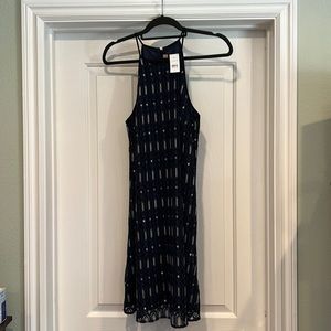 LOFT Metallic Geometric Shift Dress